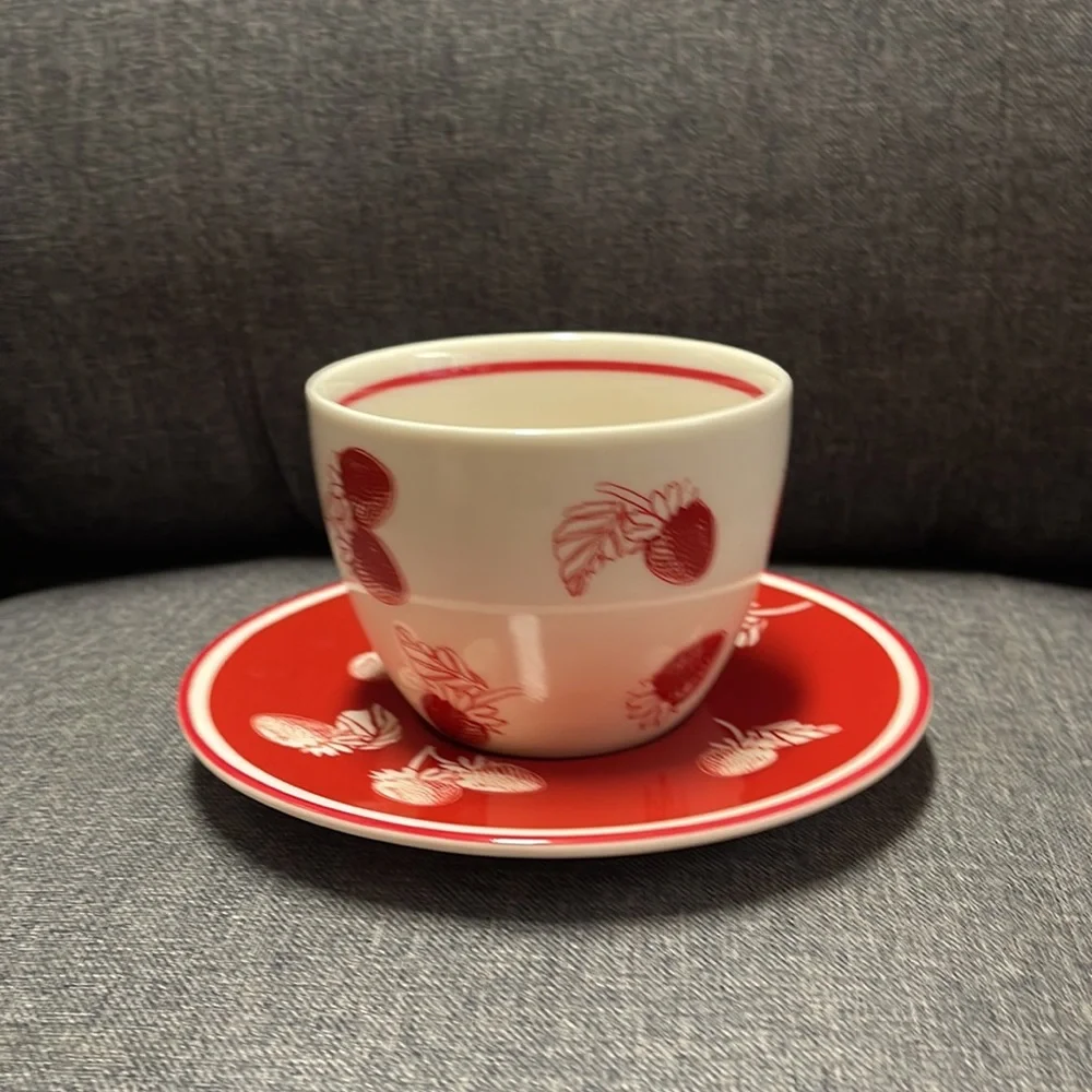 Starbucks Rare 2007 Strawberry Coffee Mug & Saucer